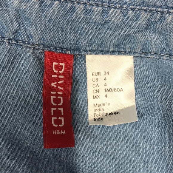 Divided Short Lightweight Button-up Cotton Dress - Picture 8 of 8